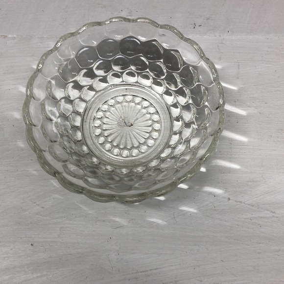 ANCHOR Hocking Small Clear Bubble Glass Desert/Fruit Bowls Set of 2 O395 - Picture 4 of 5